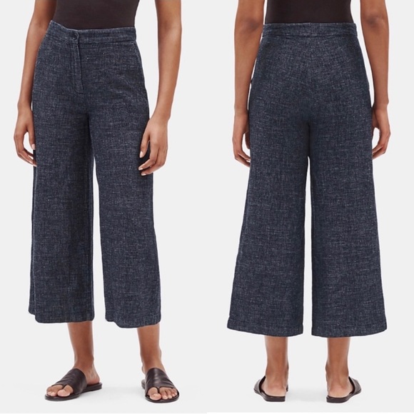 Eileen Fisher Pants - Eileen Fisher Tweedy Hemp Organic Cotton Wide Leg Pants